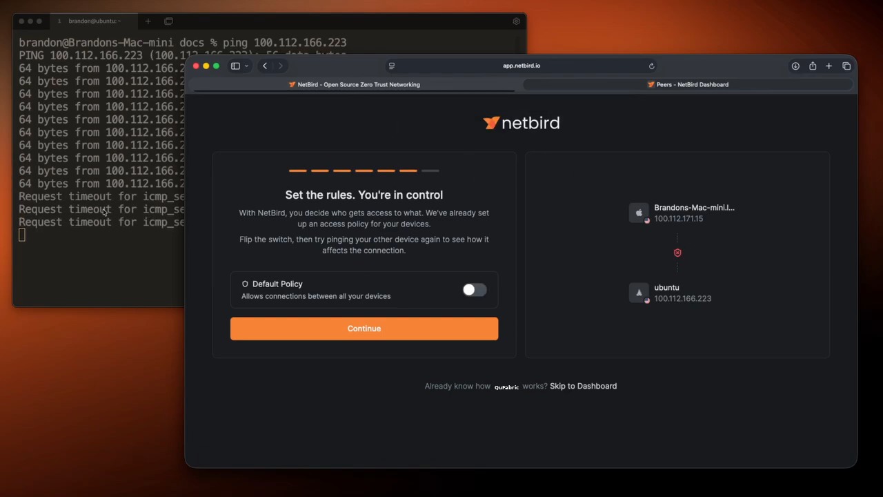 NetBird policy disabled