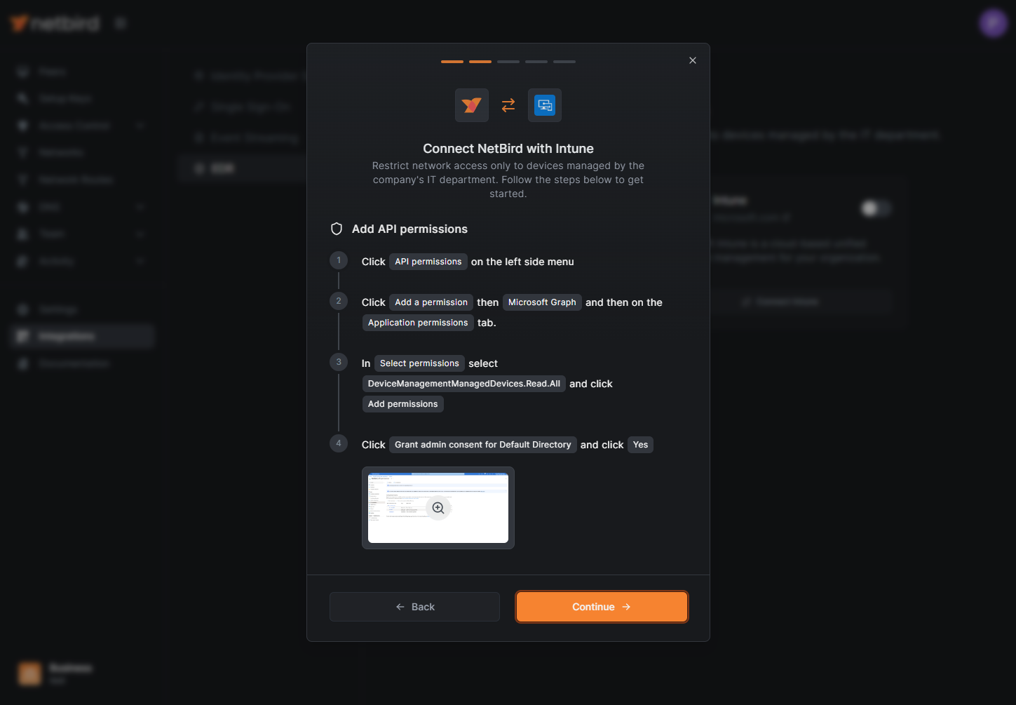 NetBird Add API Permissions
