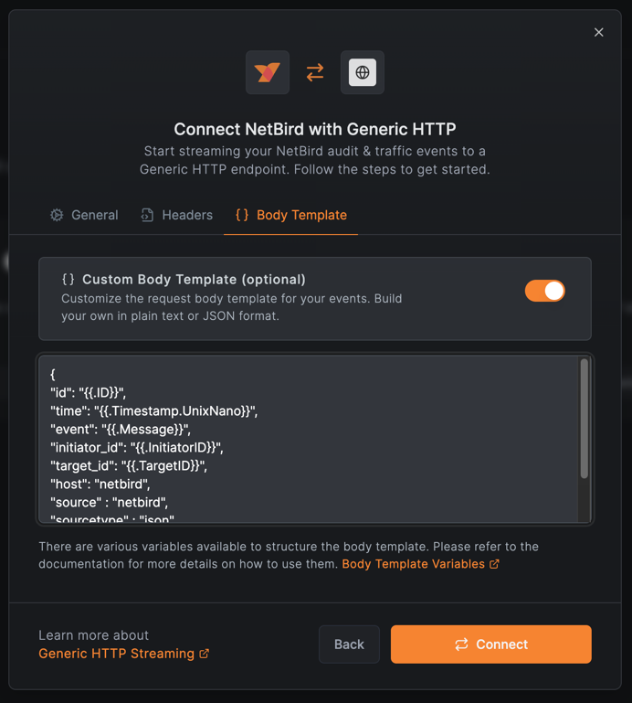 Custom Template Configuration