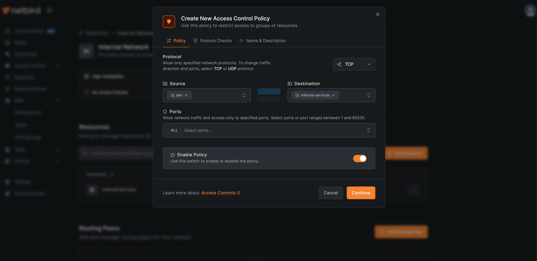 Create Access Control Policy