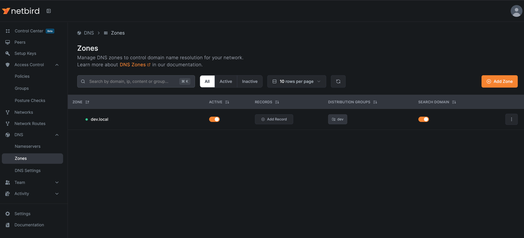 Zone Created Successfully