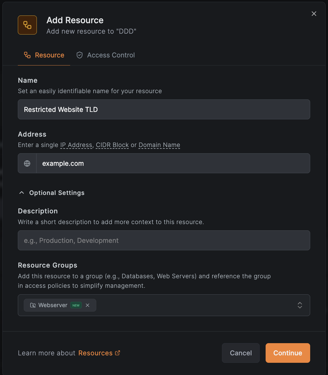 Add TLD Resource