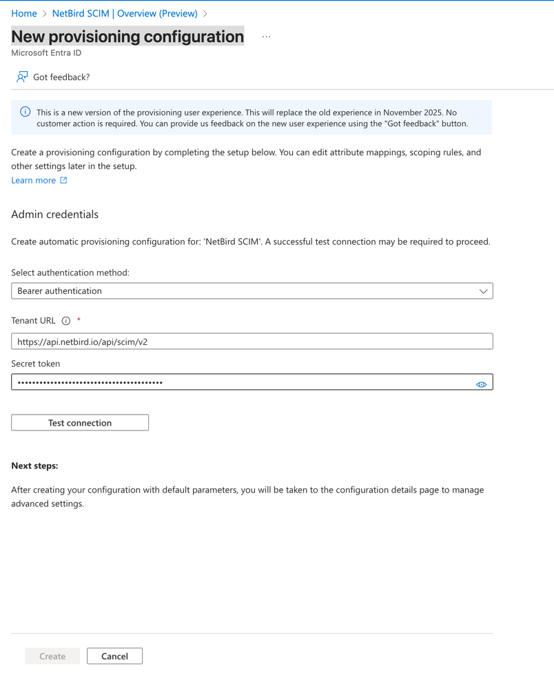 Microsoft Entra ID Connect Application Configuration