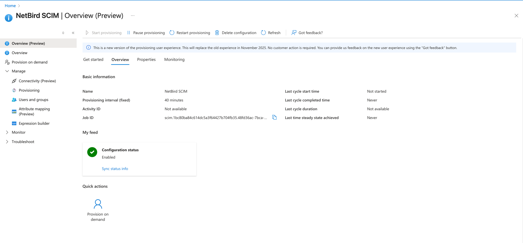 Microsoft Entra ID Provisioning Started