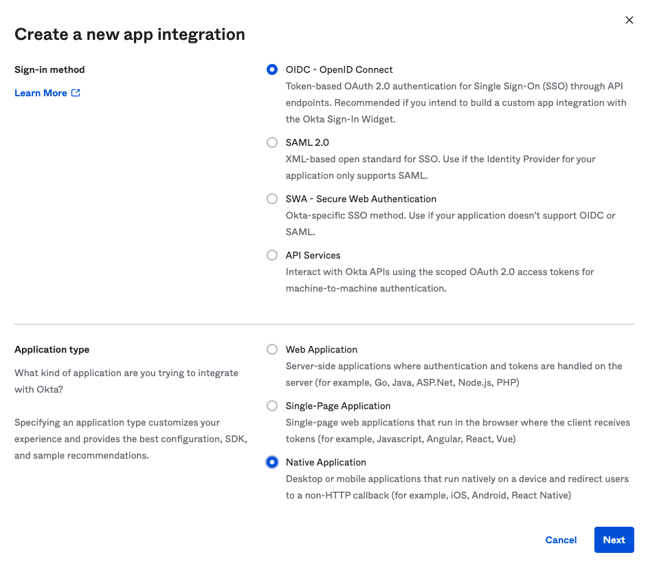 New native application
